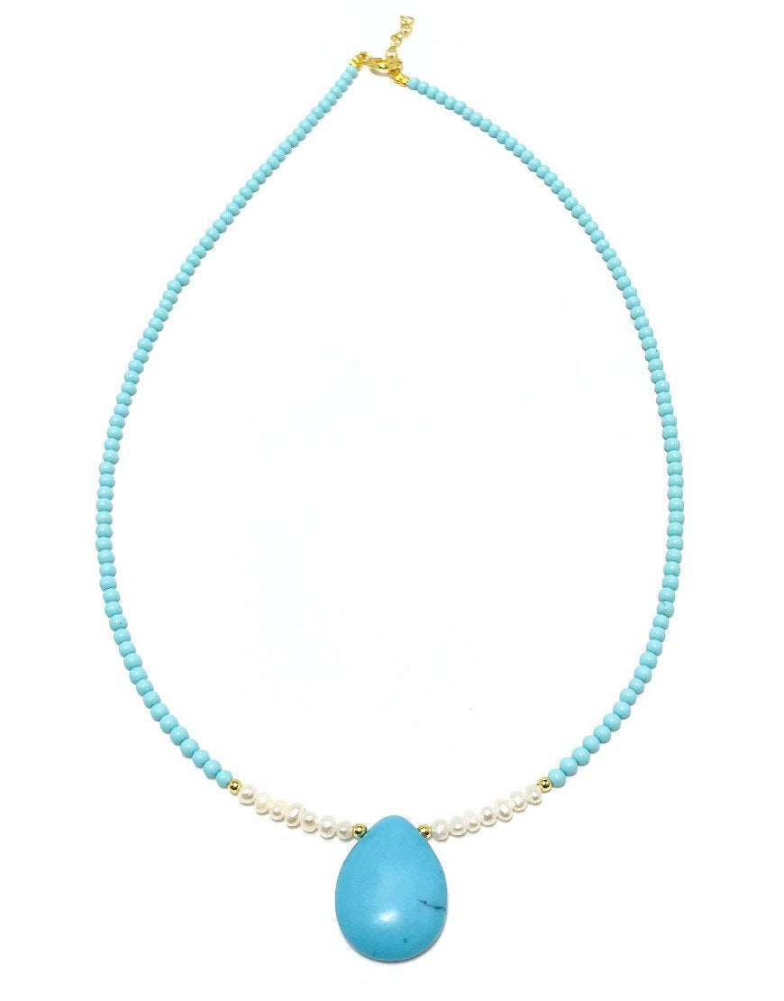 SILVER NECKLACE WITH TURQUOISE (33466)