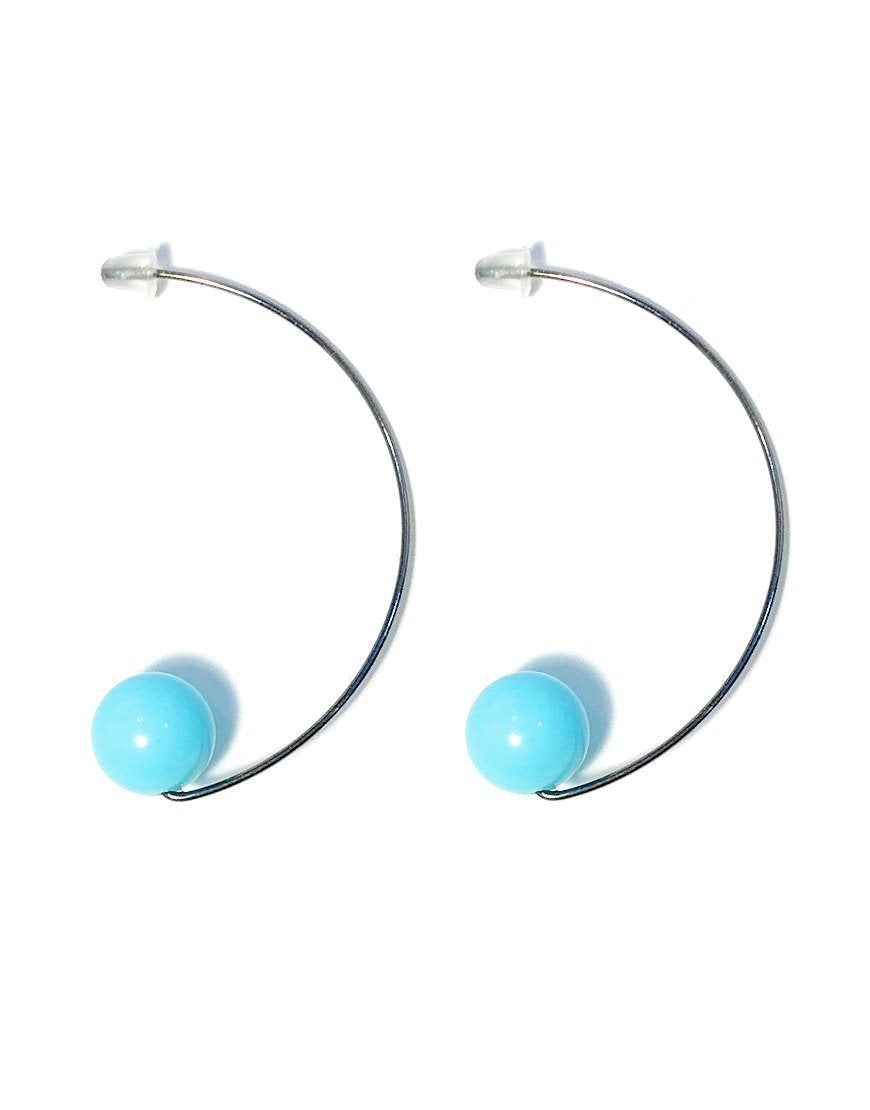 SILVER EARRINGS WITH TURQUOISE (33474)