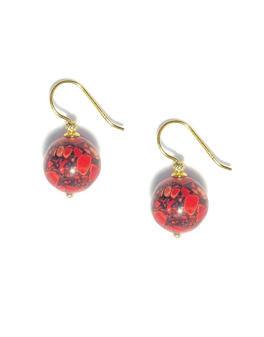 SILVER EARRINGS WITH HOWLITE (33483)