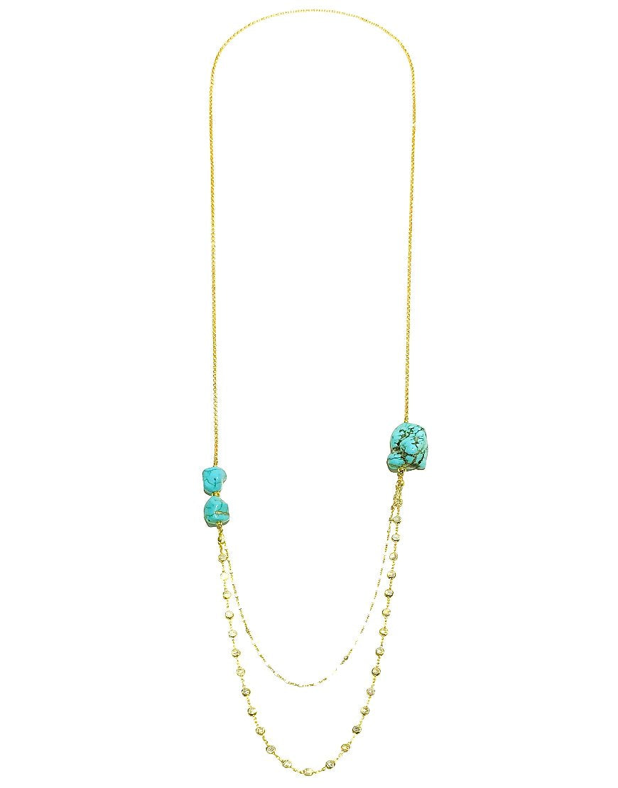 SILVER NECKLACE WITH TURQUOISE (33501)
