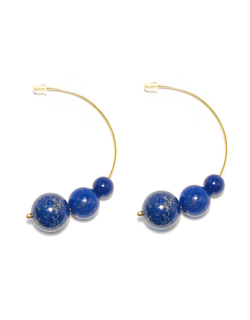 SILVER EARRINGS WITH LAPIS (33503)