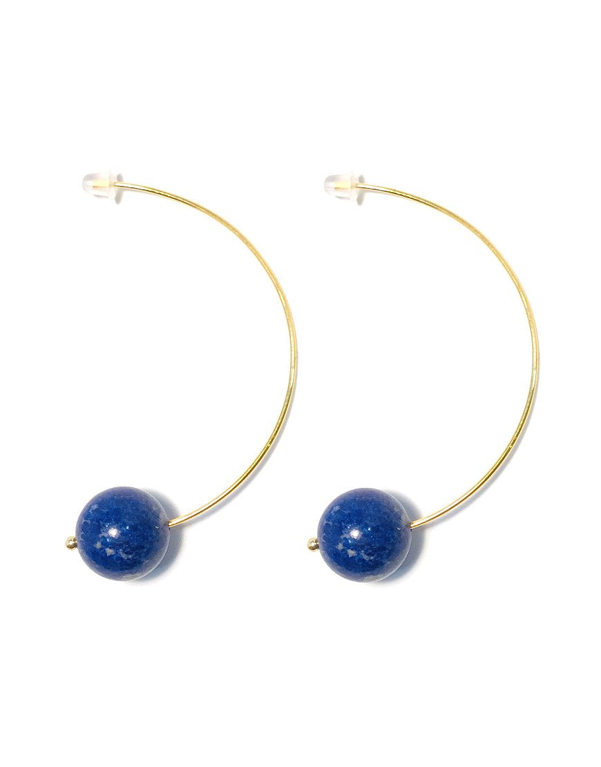 SILVER EARRINGS WITH LAPIS (33504)