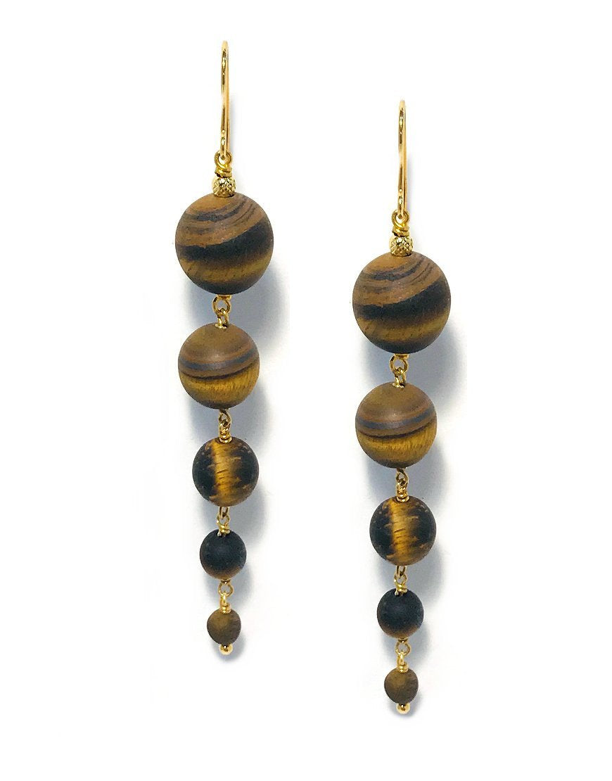 SILVER EARRINGS WITH TIGER'S EYE (33725)