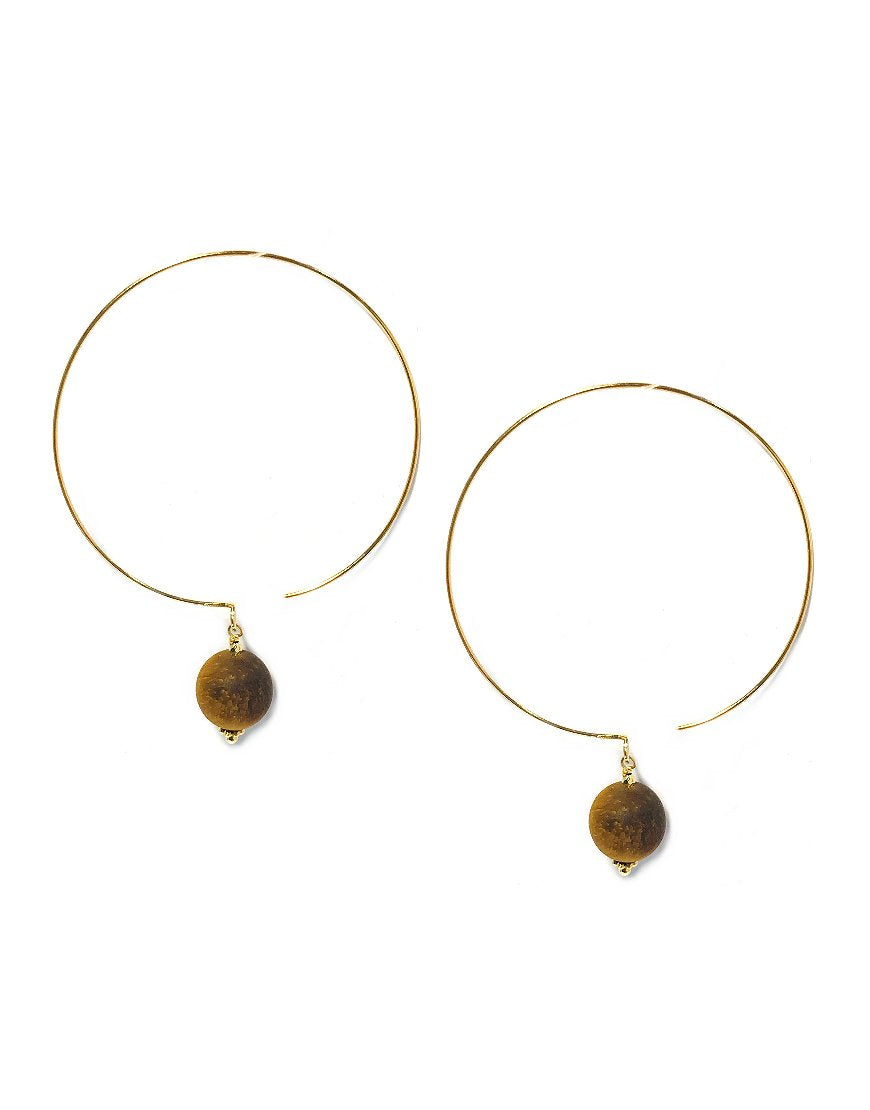 SILVER EARRINGS WITH TIGER'S EYE (33731)