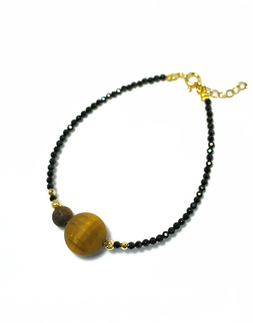 SILVER BRACELET WITH TIGER'S EYE (33735)