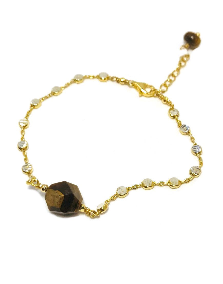 SILVER BRACELET WITH TIGER'S EYE (33749)