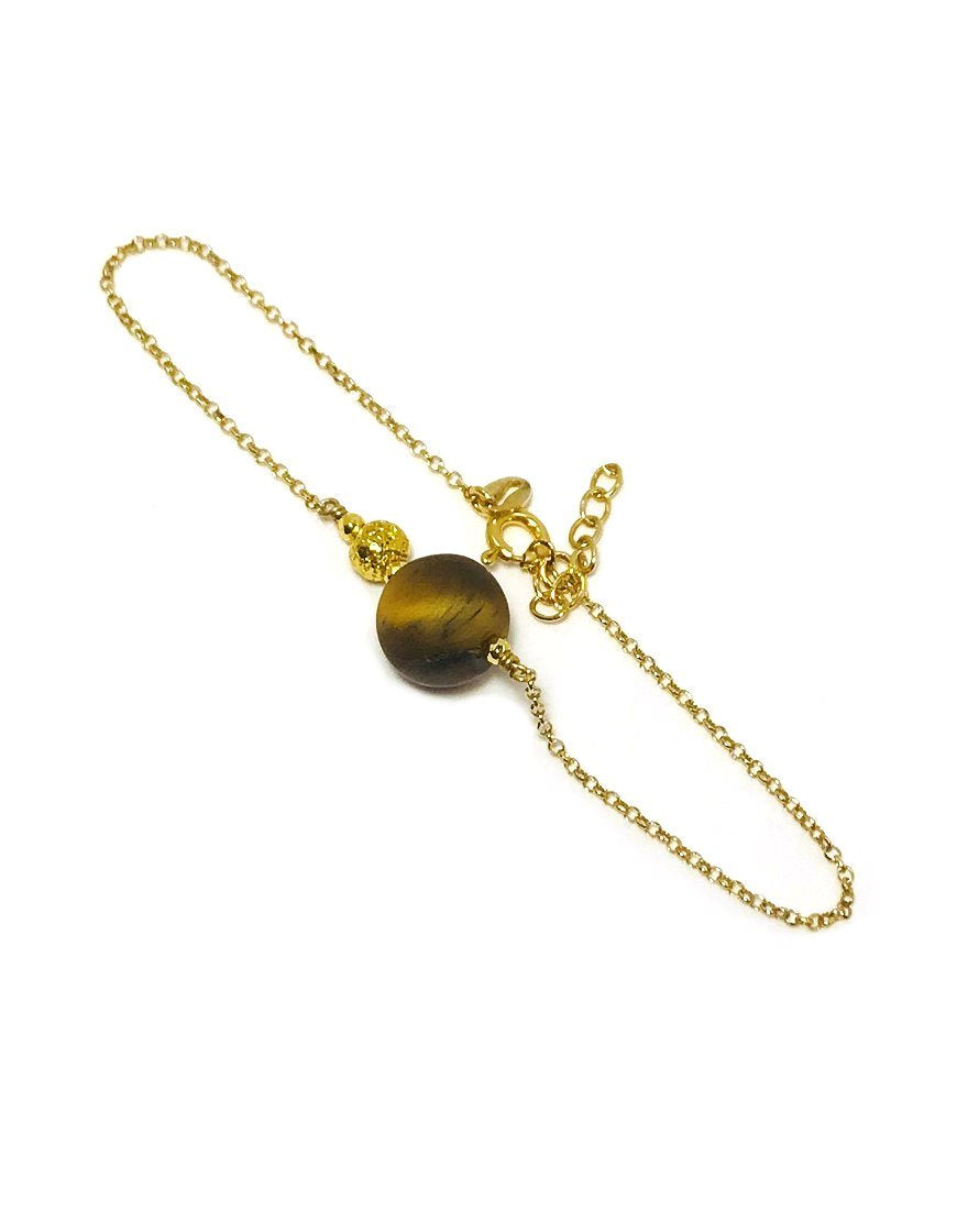 SILVER BRACELET WITH TIGER'S EYE (33752)