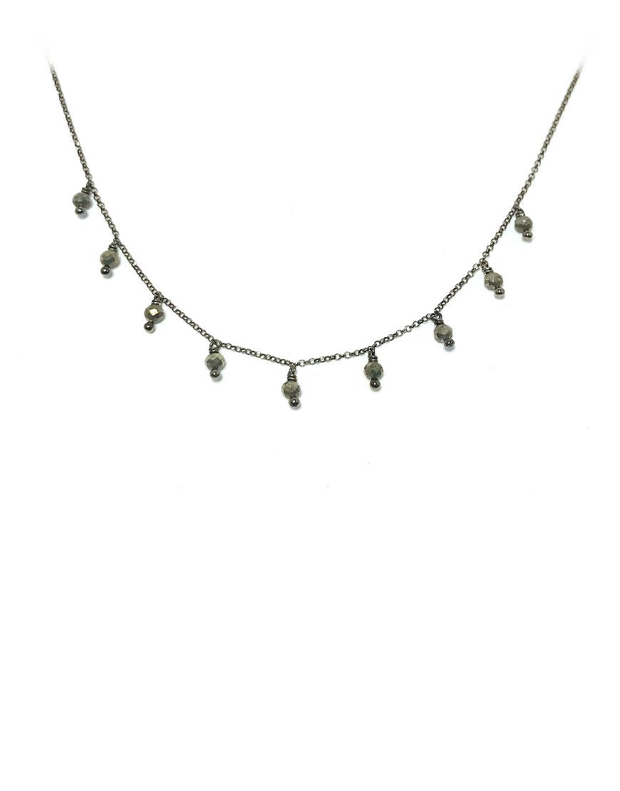 SILVER NECKLACE WITH PYRITE (33792)