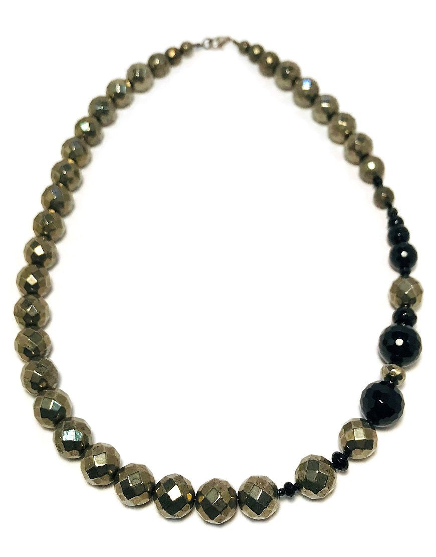 SILVER NECKLACE WITH PYRITE (33796)