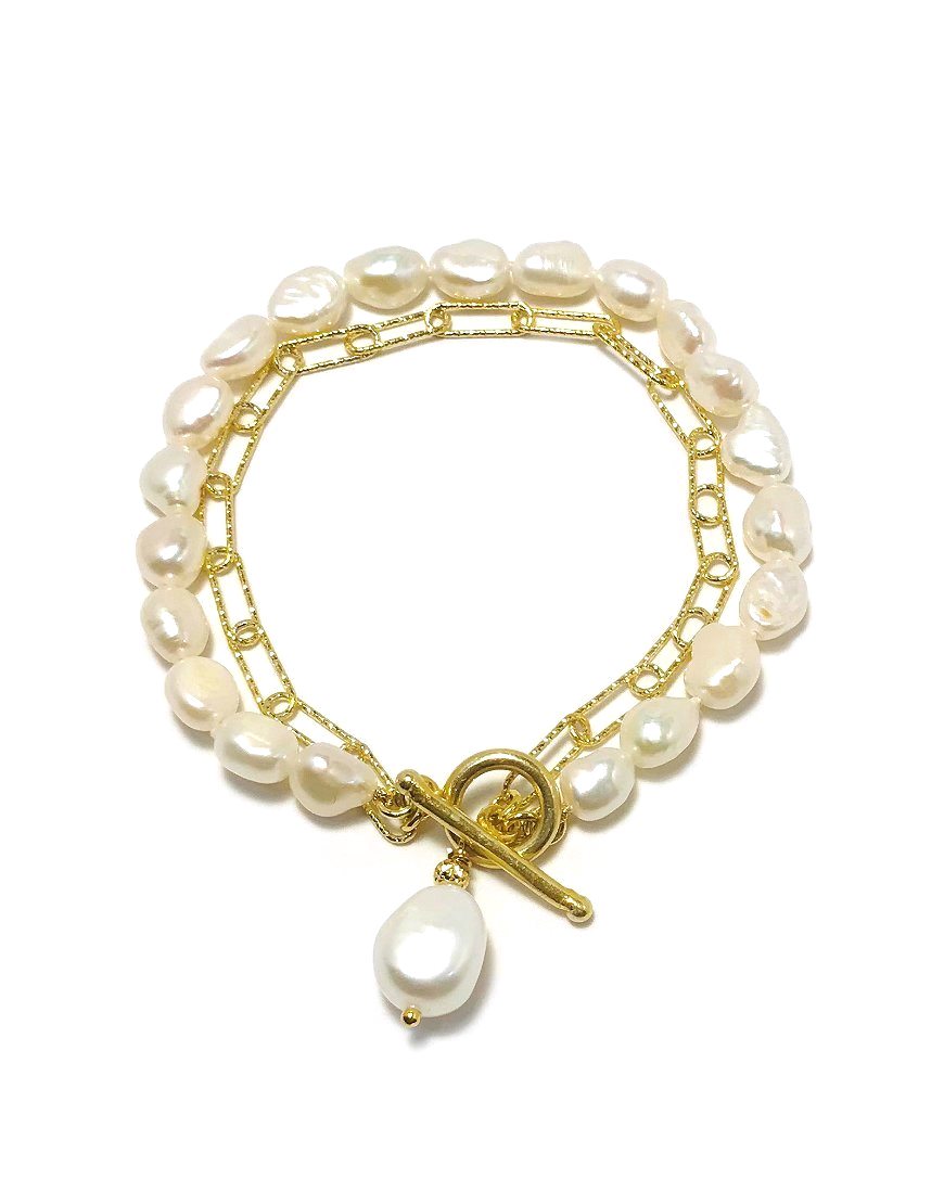 SILVER BRACELET WITH PEARLS (33911)