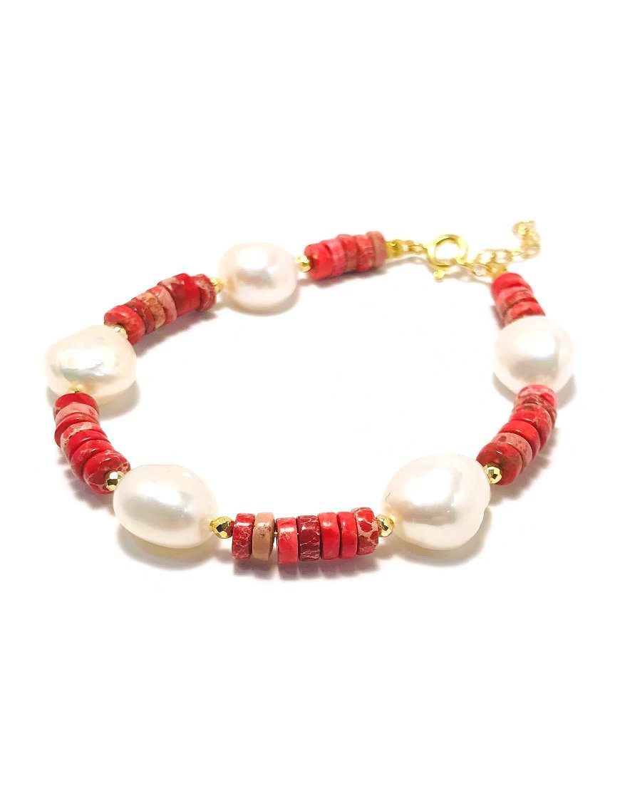 SILVER BRACELET WITH CORAL (33917)