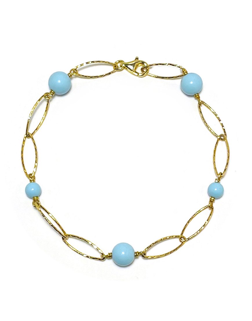 SILVER BRACELET WITH TURQUOISE PASTE (34238)