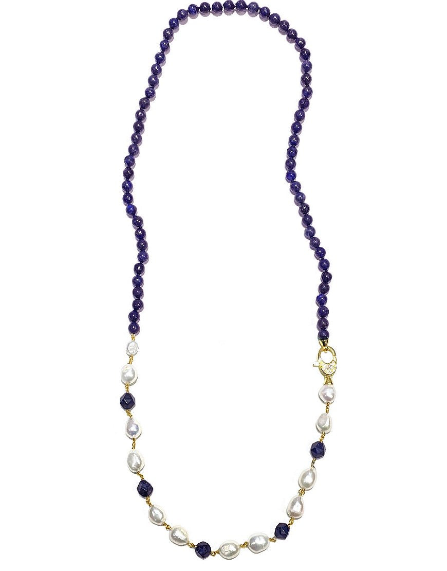 SILVER NECKLACE WITH LAPIS (34268)
