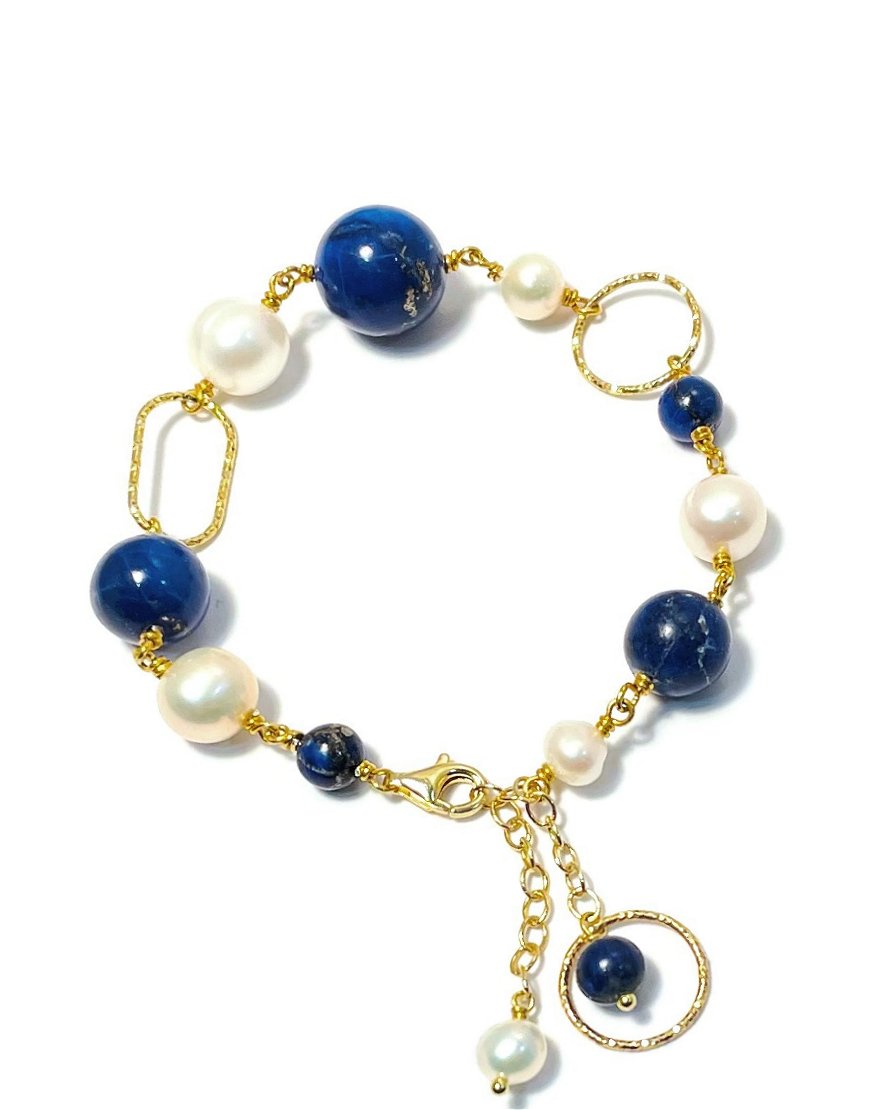 SILVER BRACELET WITH LAPIS (34302)