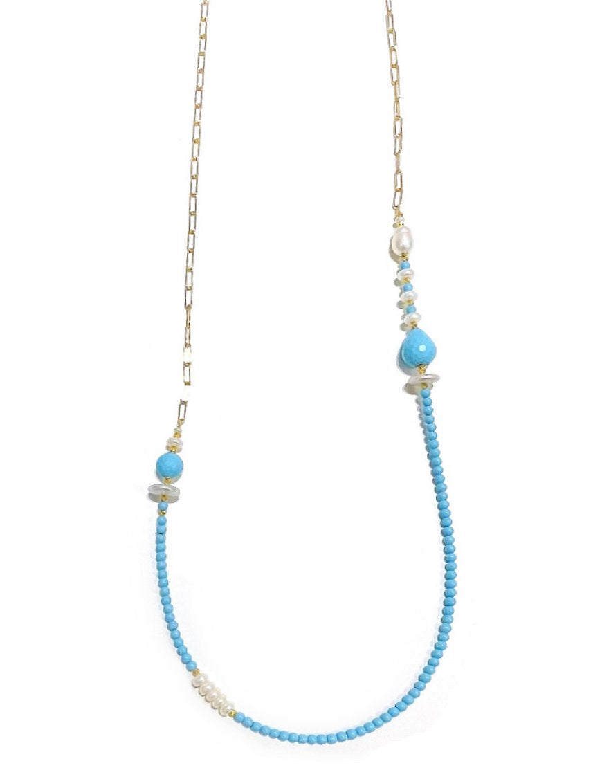 SILVER NECKLACE WITH TURQUOISE (34341)