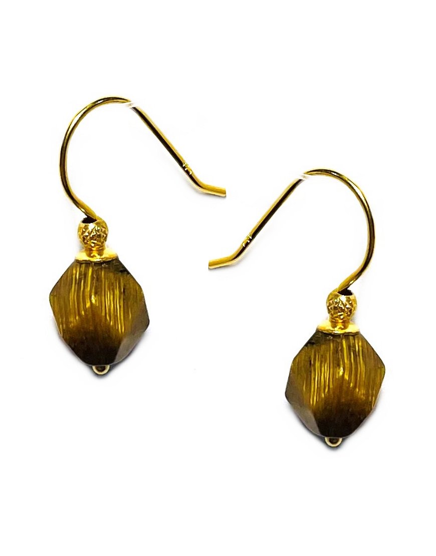 SILVER EARRINGS WITH TIGER'S EYE (34395)