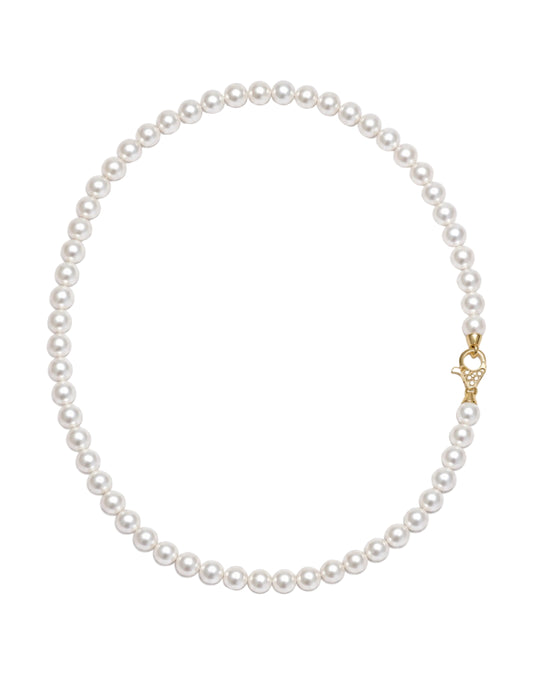 SILVER NECKLACE WITH PEARLS (35125)